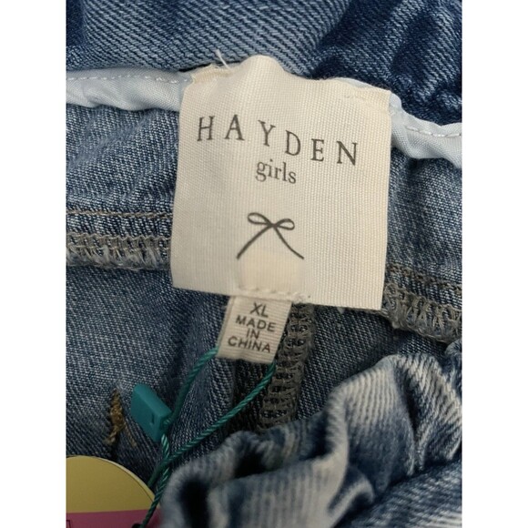 NWT's Hayden Girls 14 Paper Bag Distressed Jean Skirt - Picture 4 of 8